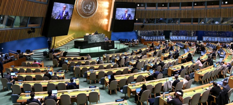 The UN General Assembly discussed the use of the US veto power in the Security Council