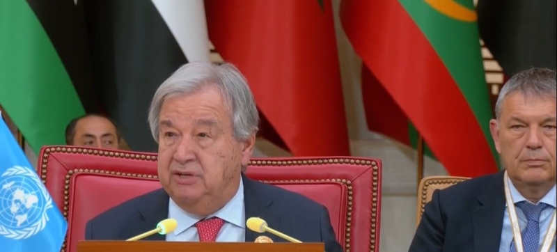 The UN chief called on Arab leaders to overcome differences and act for peace