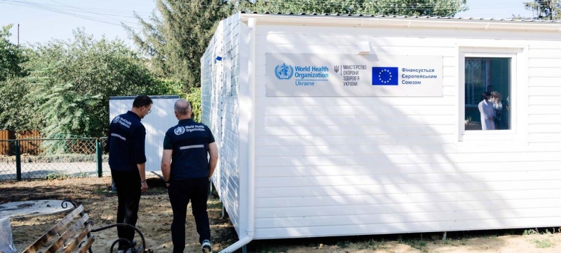 Ukraine: WHO opens clinic from modular blocks in Odessa region